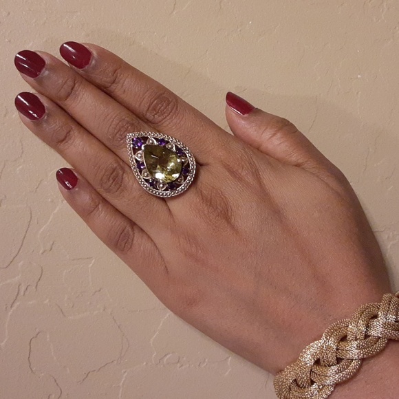 ❤Bronze, Yellow Gold Colour, Genuine Amethyst and Lemon Quartz. FIRM. - Picture 7 of 17